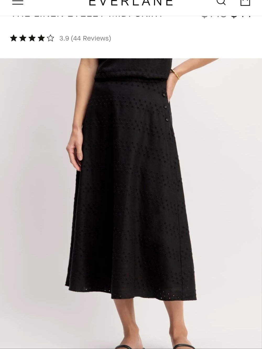 EUC 100% Linen Everlane Eyelet Skirt - Picture 3 of 12